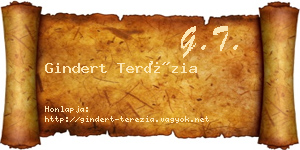Gindert Terézia névjegykártya